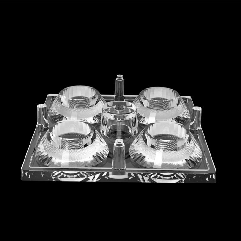 50*50mm 30 Derece 4 In 1 LED Light Lens PC Malzemesi Sel Işığı için SMD7070/ 5050/4*3030 LED