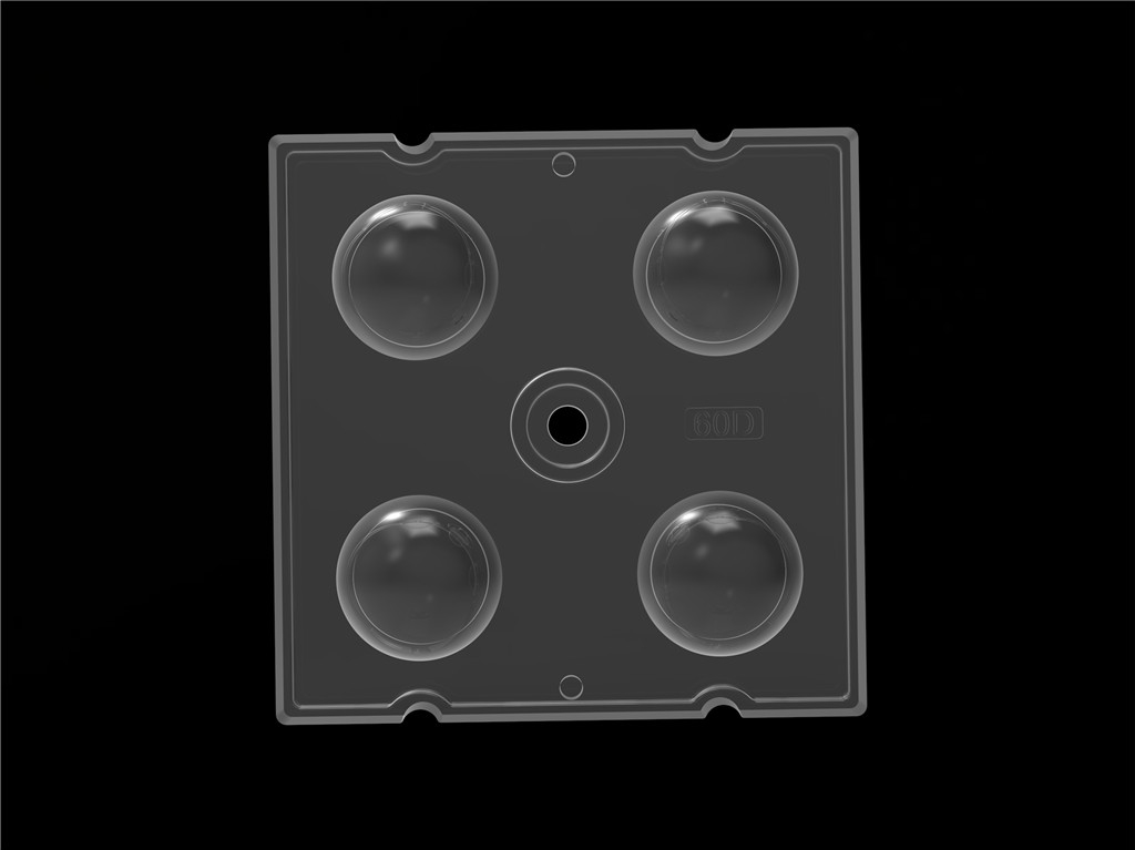 50*50mm 60 Derece 4 In 1 LED Light Lens PC Malzemesi Sel Işığı için SMD7070/ 5050/4*3030 LED