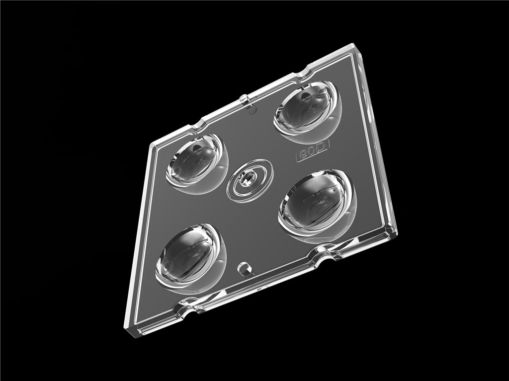 50*50mm 60 Derece 4 In 1 LED Light Lens PC Malzemesi Sel Işığı için SMD7070/ 5050/4*3030 LED