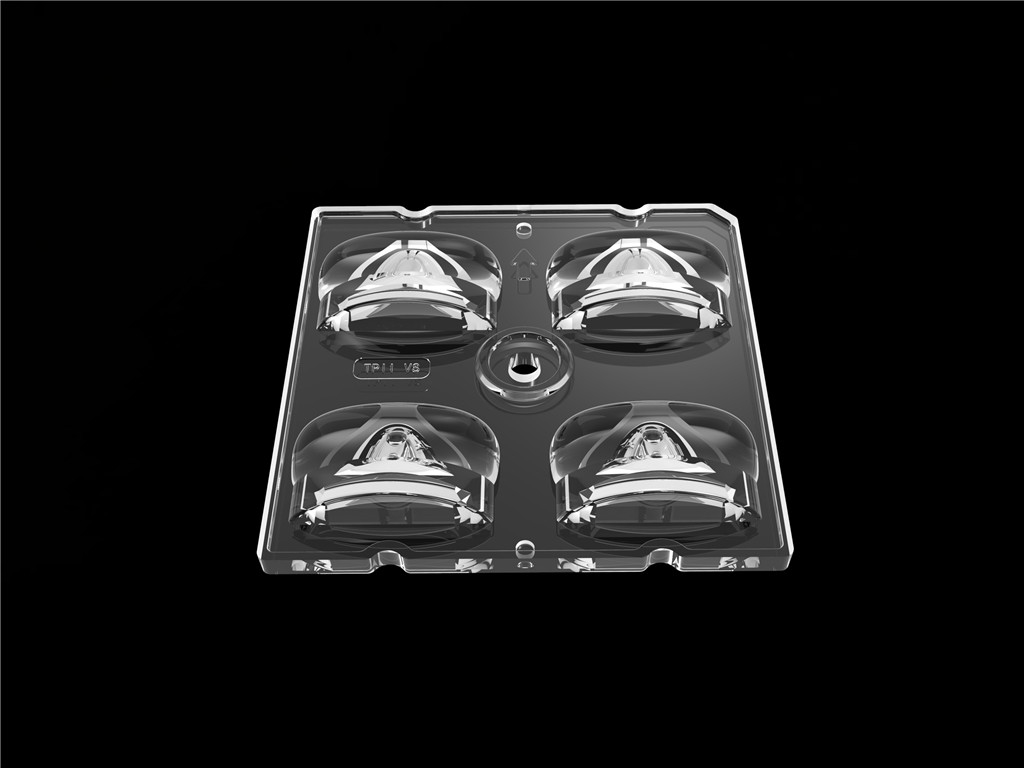 50*50mm 55*152 derece/TYPE2-VS 4 In 1 LED Light Lens PC Malzemesi LED Sokak Işığı Modülü için SMD3535/5050LED