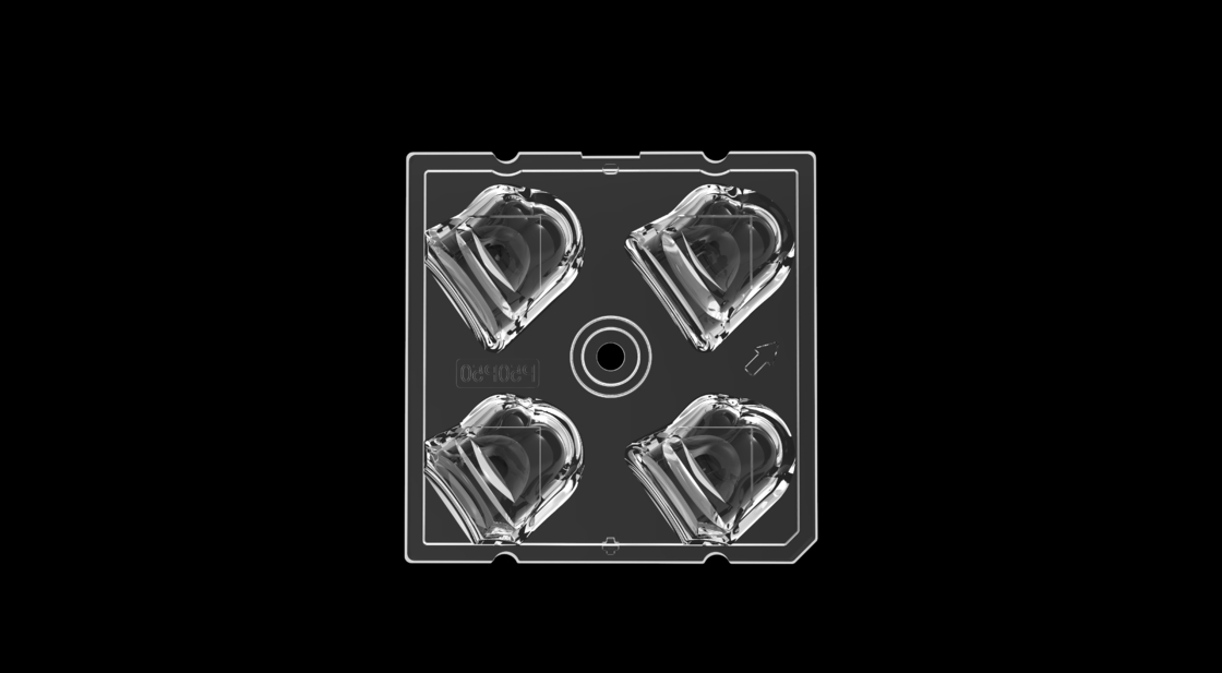 50*50mm Yüksek Akışkanlı LED Sokak Işığı Modülü 4IN1 50 derece kutuplaşma Lens Tipi ve SMD5050 LED Çipleri