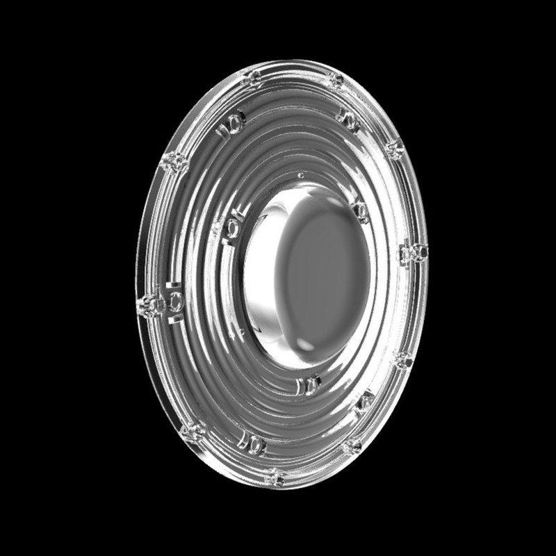 φ235mm Yuvarlak UFO Yüksek Körfez Işık Lens 100W 150W 3030 Led Maden Lambası Lens 90 Derece Optik LED Lens