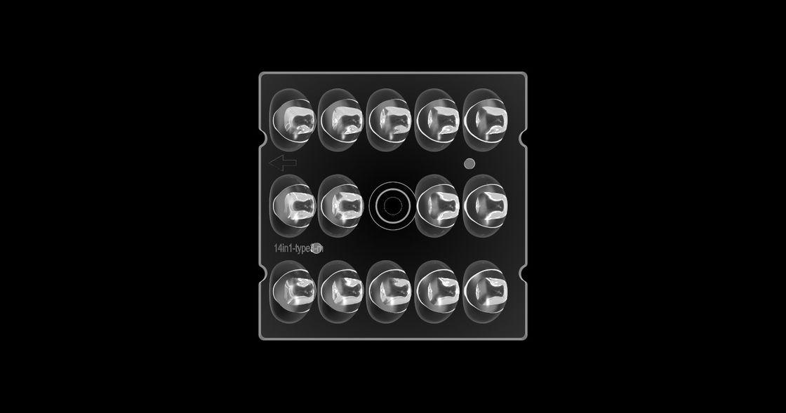 TİP 3 Sokak Lambası Kare LED Lens, LED Aydınlatma İçin Serbest Biçimli Işık Dağıtım Optiği