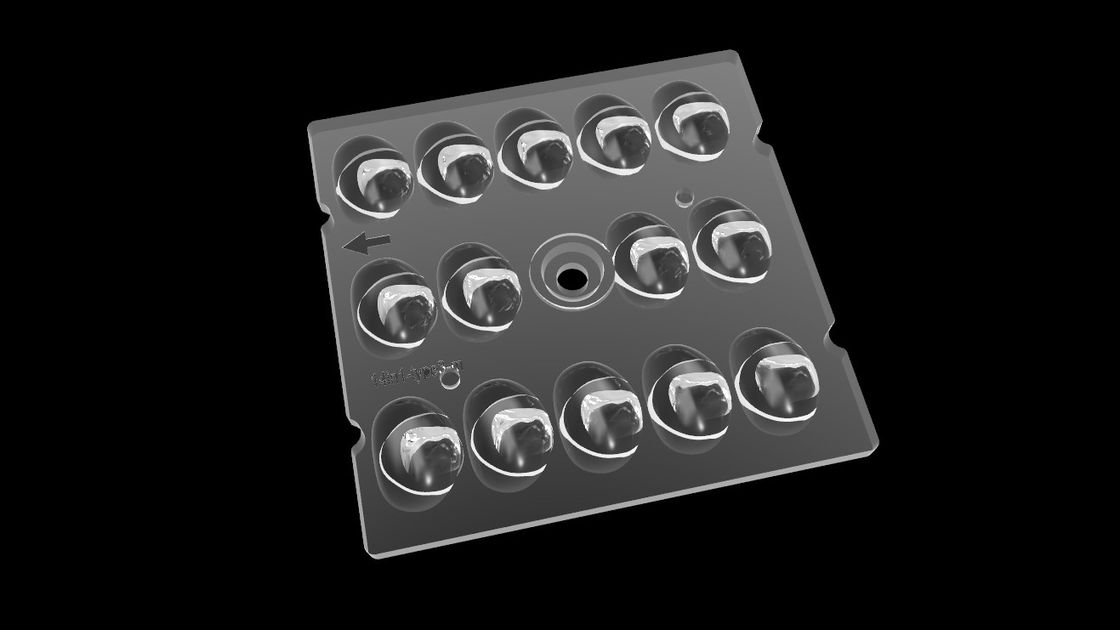 TİP 3 Sokak Lambası Kare LED Lens, LED Aydınlatma İçin Serbest Biçimli Işık Dağıtım Optiği