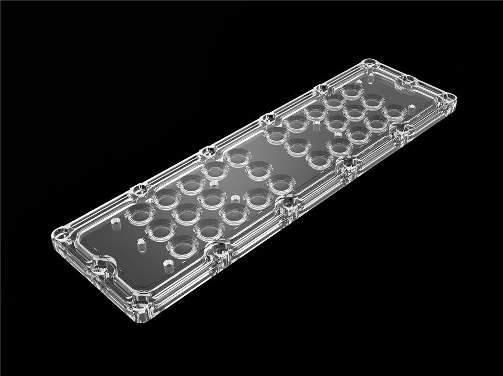 60 Derece LED Optik Lensler L236 * W70mm Boyutlu ROHS, Yüksek Körfez Işık için Belgeli