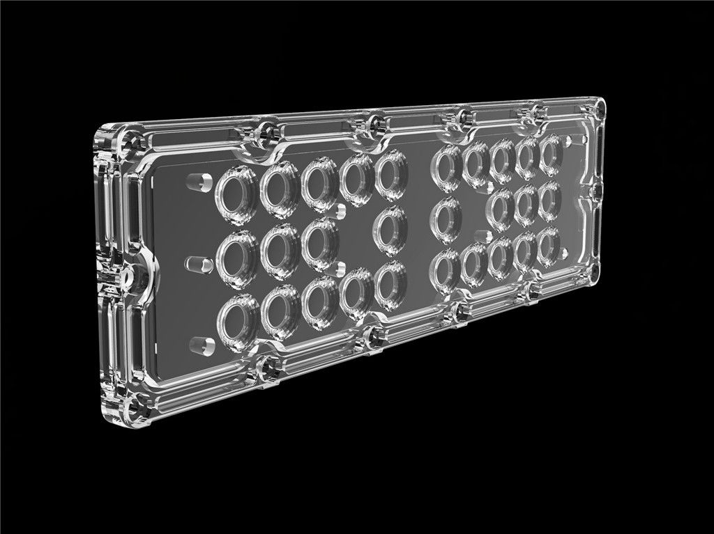 60 Derece LED Optik Lensler L236 * W70mm Boyutlu ROHS, Yüksek Körfez Işık için Belgeli
